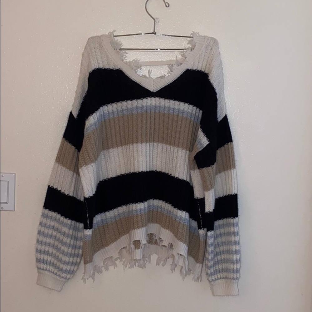 Really cute distressed sweater BRAND NEW!!